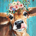 Load image into Gallery viewer, Calf With Flower Crown | Jigsaw Puzzle Canada
