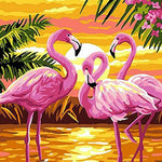 Load image into Gallery viewer, Flamingo In Sunset | Jigsaw Puzzle Canada
