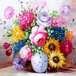 Multi Color Flowers In Vase | Jigsaw Puzzle Canada