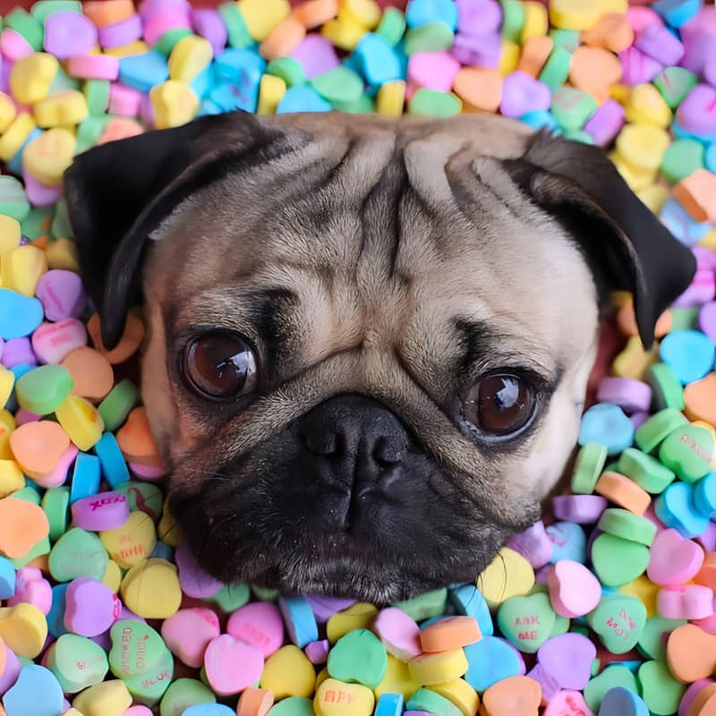 Pug With Candies | Jigsaw Puzzle Canada