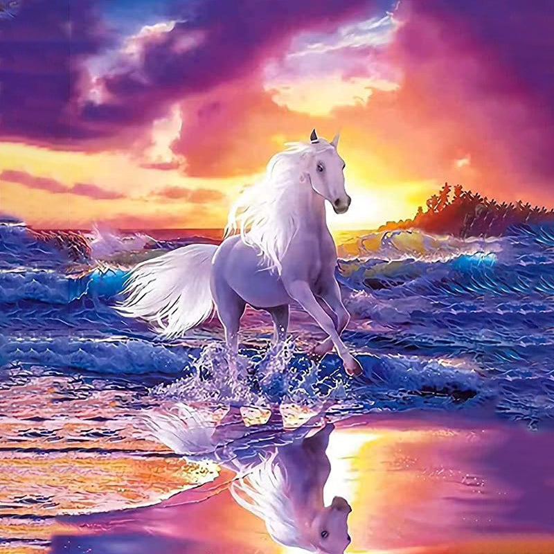 White Horse On Beach | Jigsaw Puzzle Canada